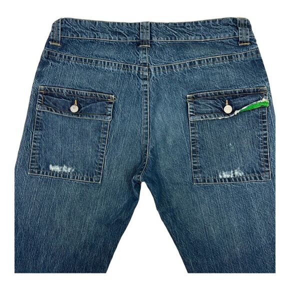 Vintage BLOCK 60 Men’s Blue Cotton Straight Leg Jeans US 33 Made in Italy | $500 - Picture 5 of 14